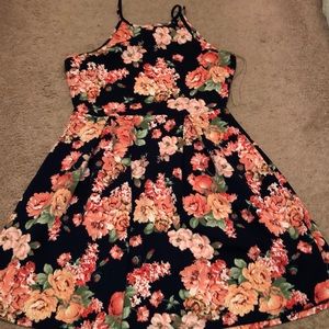 Navy blue flora dress